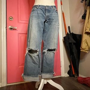 Distressed Lucky Brand Ankle Jeans